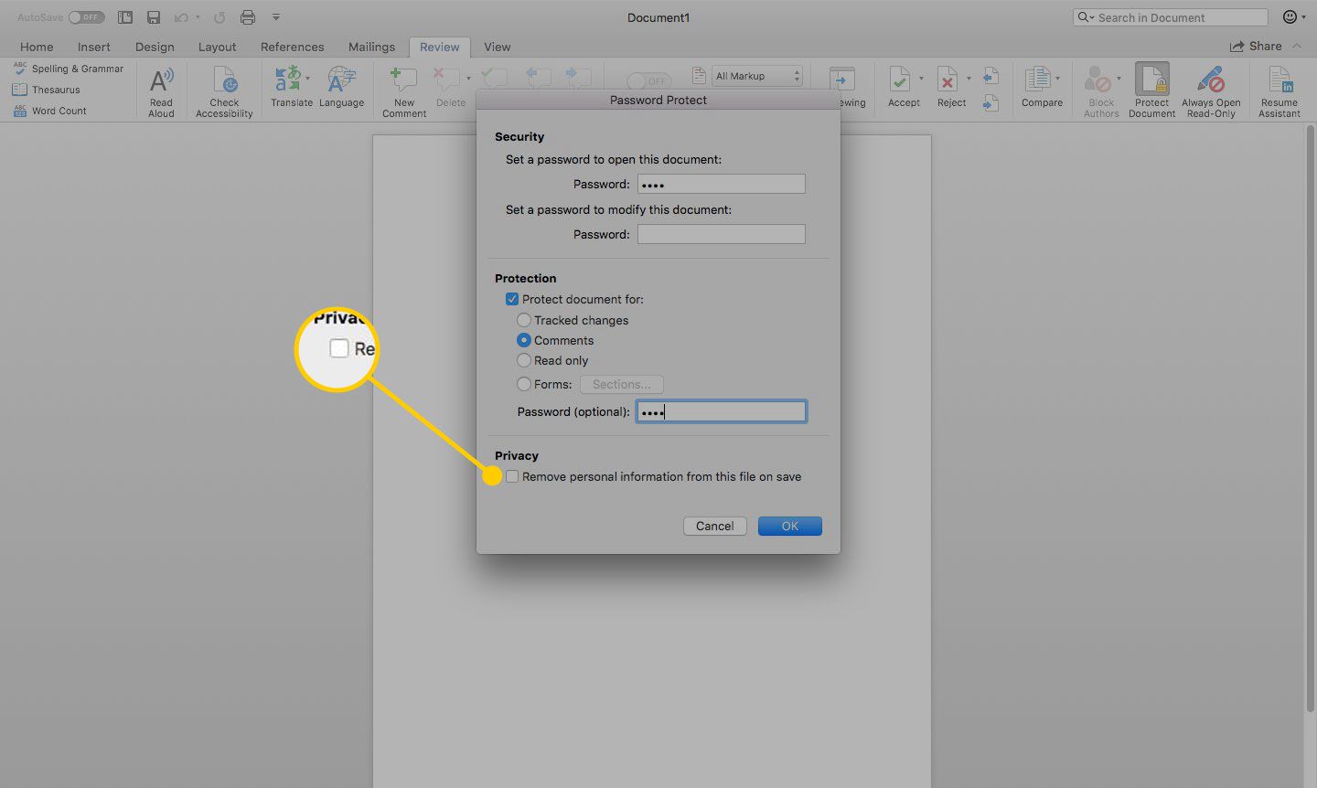 unlock document for edit word mac